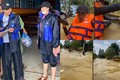 Kỳ Duyên - Minh Triệu bị lật thuyền khi đi cứu trợ ở Quảng Bình
