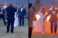 Video: Cô dâu cùng chú rể bốc cháy trong đám cưới “gây bão”