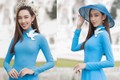 Nguyễn Thúc Thùy Tiên diện áo dài đẹp rạng rỡ ở Thái Lan