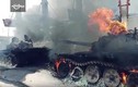 Tiếc hùi hụi dàn xe quân sự phiến quân thiêu hủy tại Douma