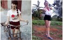 Nữ sinh Việt chuộng mốt mặc mát mẻ tạo dáng ở quê