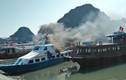 Tàu cao tốc Quang Minh bốc cháy dữ dội tại cảng Cái Rồng