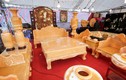 Choáng ngợp bộ bàn ghế bằng ngọc quý của đại gia Ninh Bình