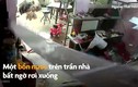 Video: Cảnh bồn nước rơi từ trần nhà suýt trúng đầu bé trai