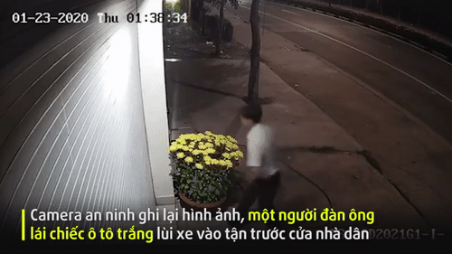 Video: Trộm đánh ô tô vào tận cửa, bê luôn 2 chậu hoa chơi Tết