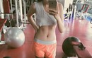 Ảnh Hoa hậu Kỳ Duyên đổ mồ hôi trong phòng tập gym