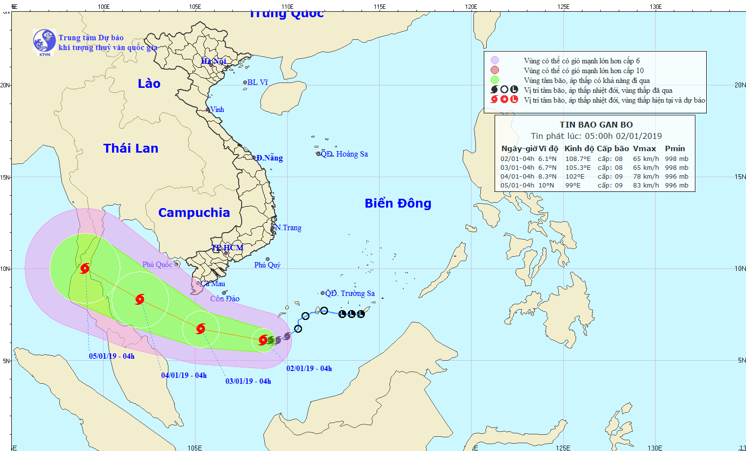 Cấm biển ứng phó bão số 1 giật cấp 10 đang tiến về các tỉnh Nam Bộ