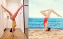 Mỹ nhân Việt sexy “nghẹt thở” khi thực hiện động tác yoga trồng cây chuối