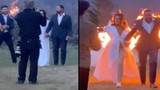 Video: Cô dâu cùng chú rể bốc cháy trong đám cưới “gây bão”
