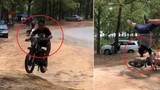 Video: Ám ảnh khoảnh khắc thanh niên ngã lộn cổ khi biểu diễn xe máy