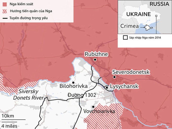 Quan Ukraine rut lui, Nga dat buoc tien nho tai Lisichansk-Hinh-5