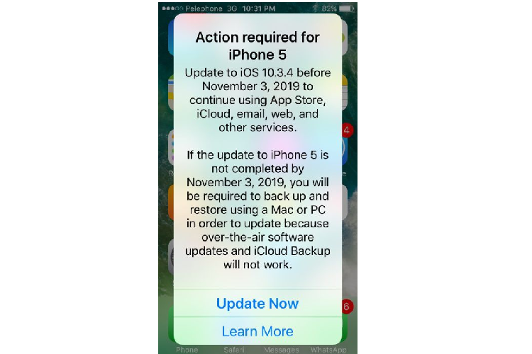 iPhone 5 phai cap nhat iOS 10.3.4 de khong thanh cuc gach