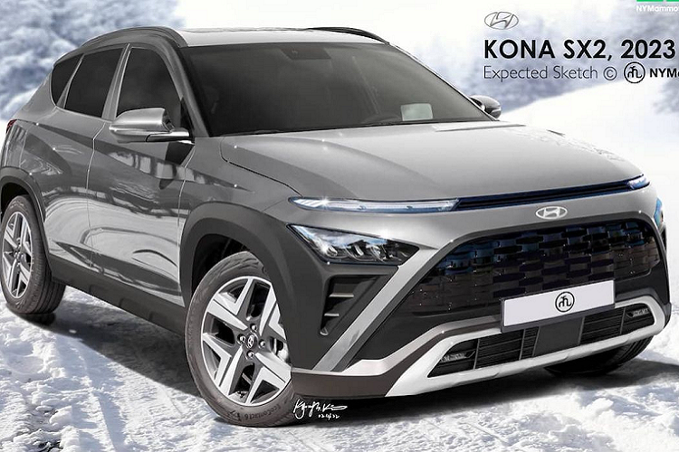 Hyundai Kona 2023 lo dien - Kich thuoc lon va the thao hon-Hinh-2