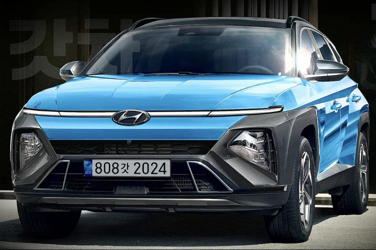 Hyundai Kona 2023 lo dien - Kich thuoc lon va the thao hon