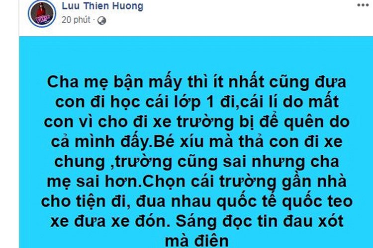 Loat scandal cua Luu Thien Huong truoc phat ngon soc vu be lop 1 tu vong-Hinh-2
