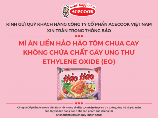 Phap thu hoi mot so lo Hao Hao, De Nhat: Acecook Viet Nam noi gi?