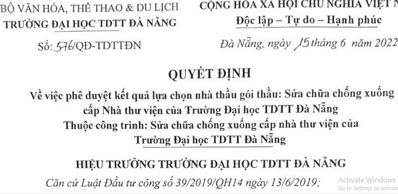 Goi thau tai Truong Dai hoc The duc - The thao Da Nang: Nha thau gia cao nhat trung thau-Hinh-3