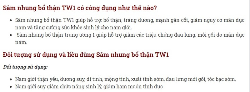 Ly do quang cao TPBVSK Tinh sam nhung bo than Duoc lieu TW1 bi canh bao?-Hinh-2