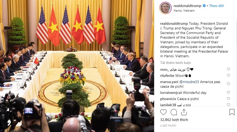 Vietjet Air xuat hien tren Instagram cua Tong thong Donald Trump-Hinh-2
