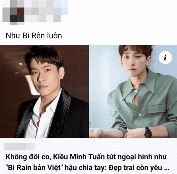Kieu Minh Tuan duoc so sanh voi nam than Bi Rain, dan mang che photoshop