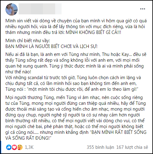 Ban than tiet lo con nguoi that cua Son Tung giua scandal