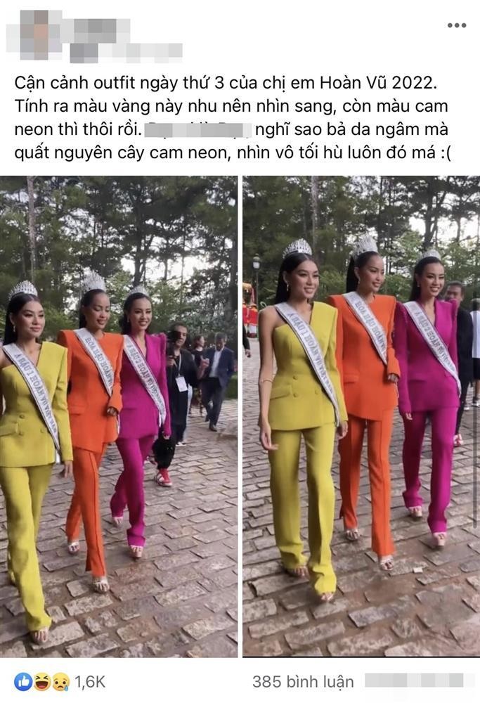 Netizen doi giai cuu Top 3 Miss Universe VN vi trang phuc sen sua