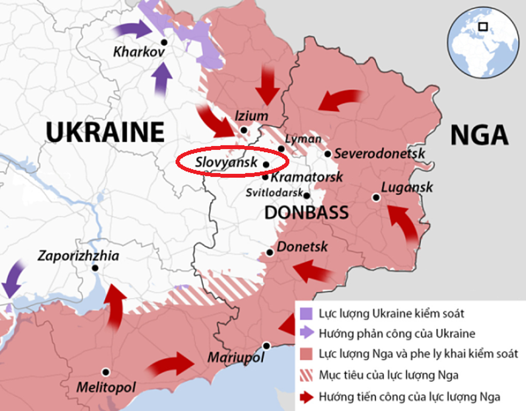 70.000 quan Ukraine se bi nhot trong noi ham Slavyansk?