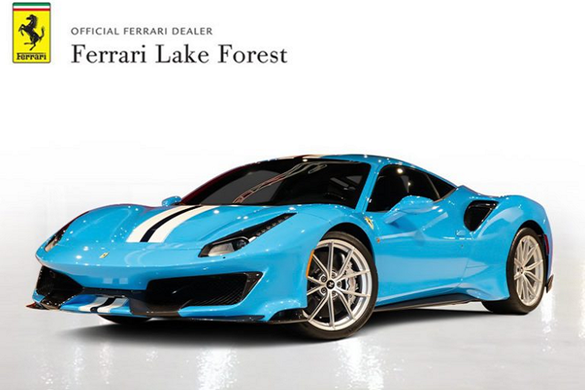 “Sieu ngua” Ferrari 488 Pista son xanh Blu Soltani la mat