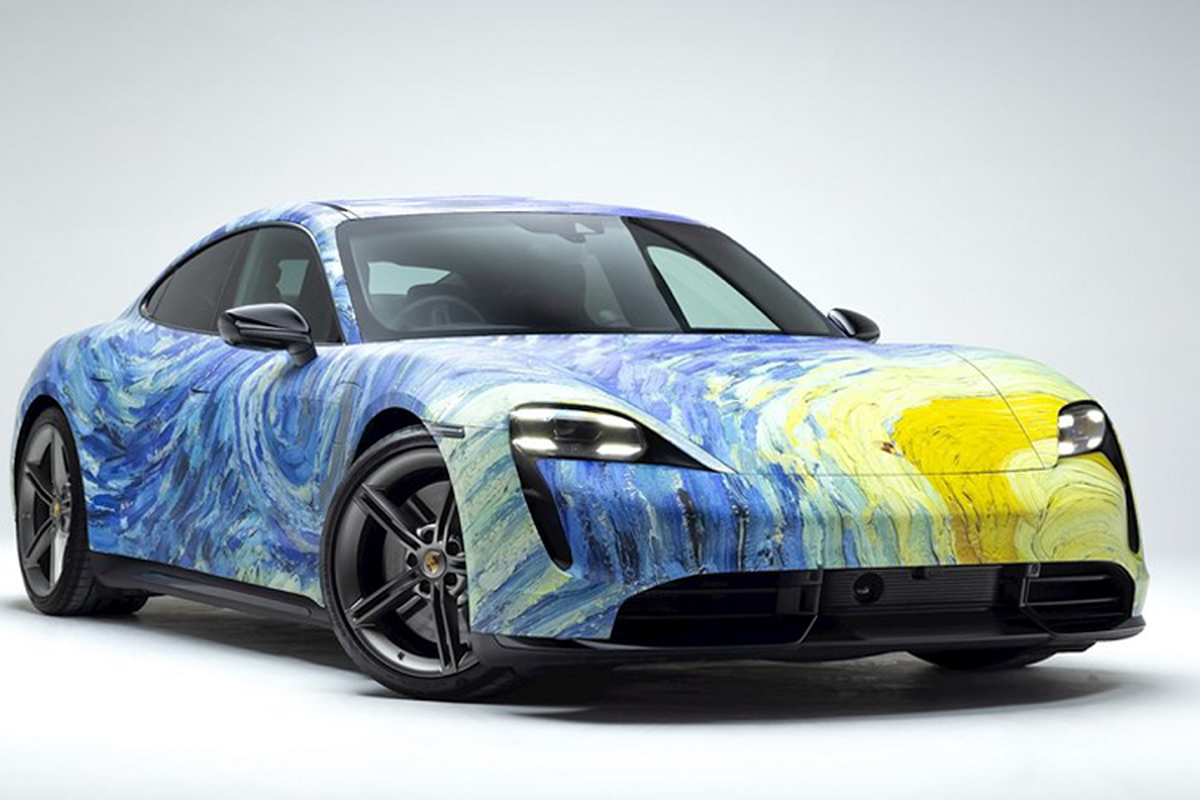 Porsche Taycan “khoac ao” Starry Night cuc doc cua Vincent Van Gogh