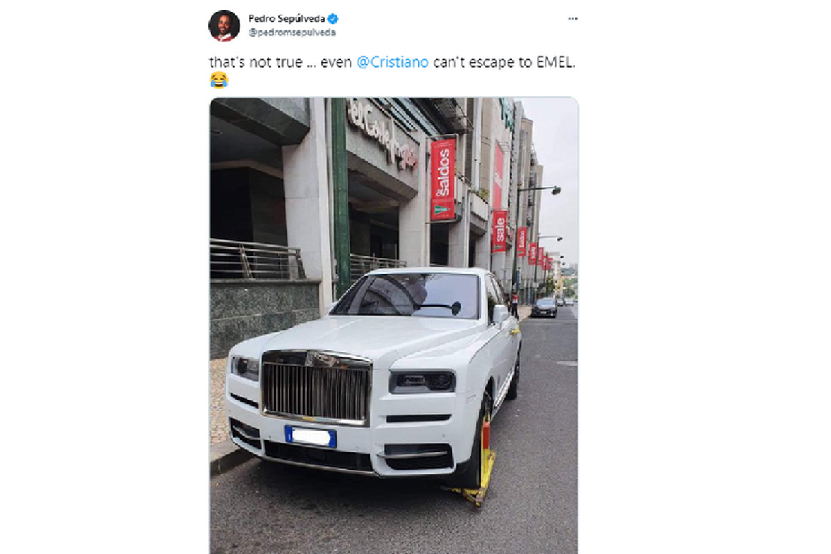 Rolls-Royce Cullinan của Cristiano Ronaldo bị "khoá chân" vì đỗ sai - Hình 2 Rolls-Royce Cullinan cua Cristiano Ronaldo bi