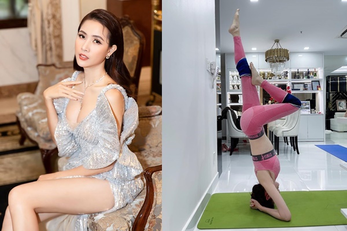 Cac dong tac yoga goi cam giup hoa hau “canh nong” Phan Thi Mo giu dang