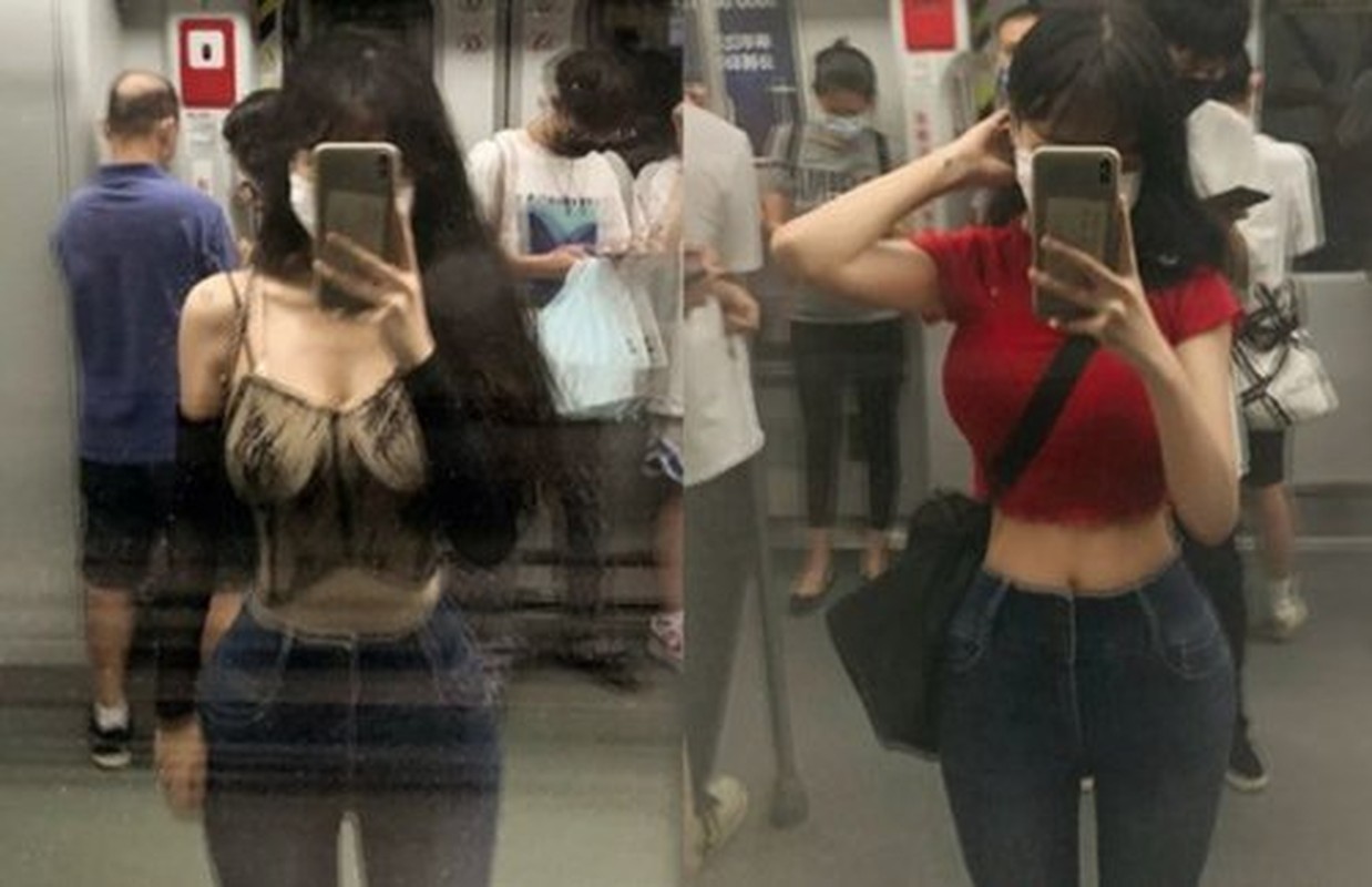 Chụp ảnh trên tàu điện, gái xinh khiến netizen truy tìm danh tính