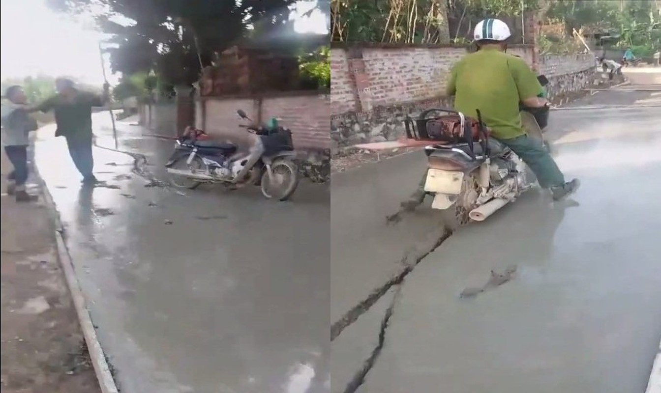 Đường bê tông mới đổ bị phá hoại, biểu cảm người thợ gây bão - Hình 7 Duong be tong moi do bi pha hoai, bieu cam nguoi tho gay bao-Hinh-7