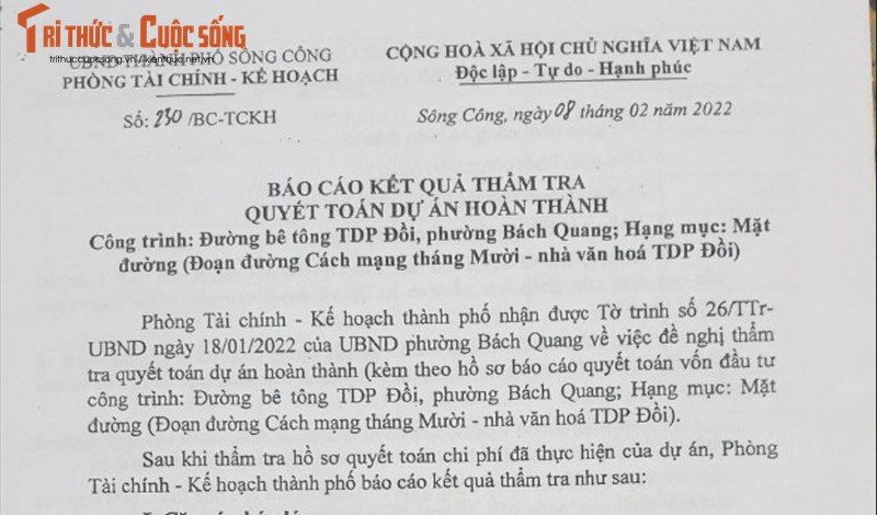 Thai Nguyen: Nhung nghi van  quanh doan duong thi cong xuong cap o Song Cong