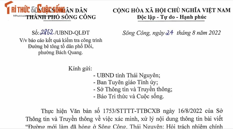Duong moi lam da hong o Song Cong Thai Nguyen: Chinh quyen tra loi sao?-Hinh-2
